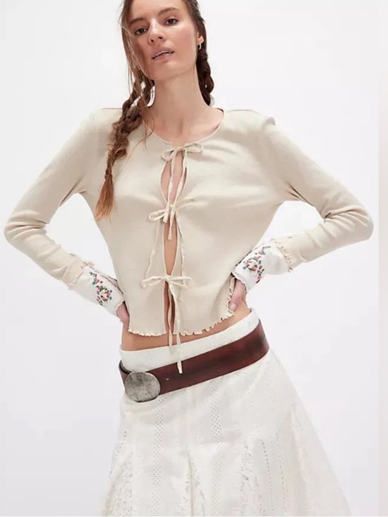 Free People Tops - Free People Dipped In Floral Cardi Top Size Small